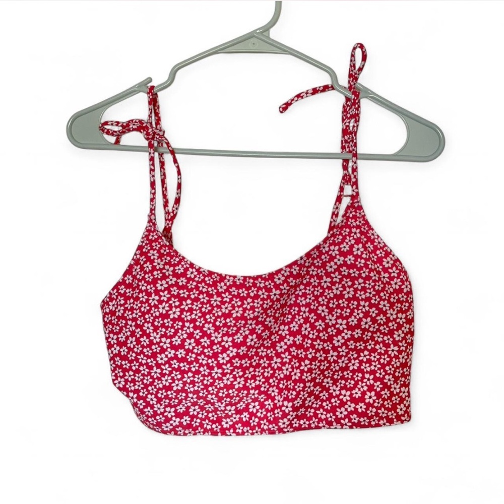 Floral Red Bikini Top